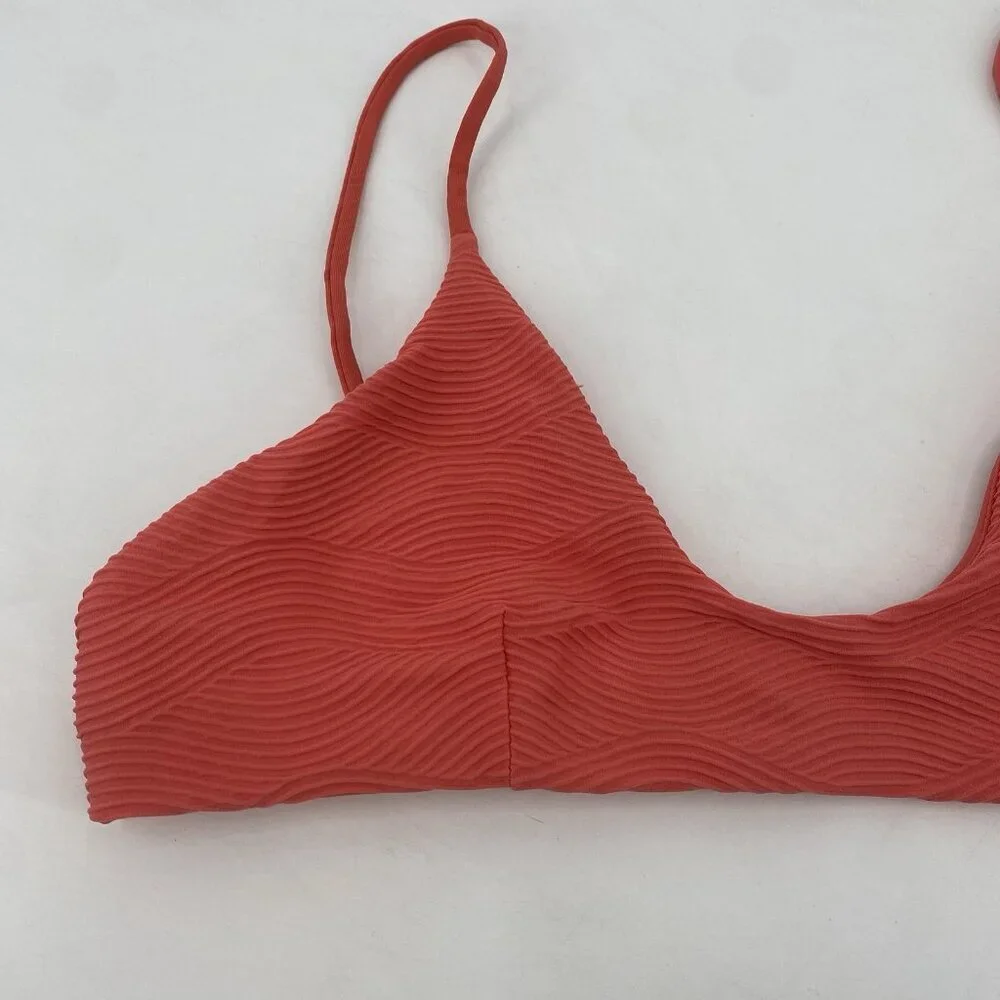 Tavik Size M Nahla Bralette Textured Camillia Solid Bikini Top Swimwear NWT